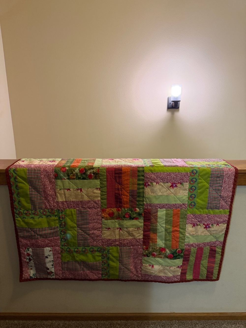 Handmade Floral Patchwork Quilt - Throw Blanket